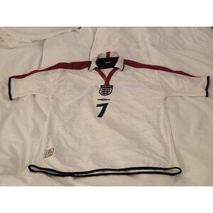 David Beckham Umbro 7 England‎ Euro2004 Jersey Men L Authentic Soccer Sportswear